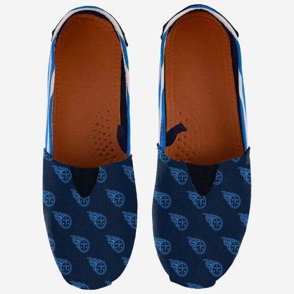 Tennessee Titans LOGO Women’s Canvas Stripe Shoes LARGE 9/10 - Picture 1 of 2